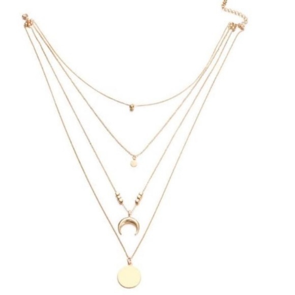 Boho Layered Moon Necklace - Picture 3 of 8